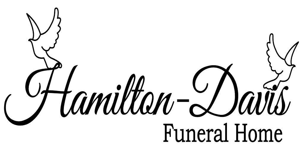 Logo of Hamilton-D Funeral Home in elegant script.